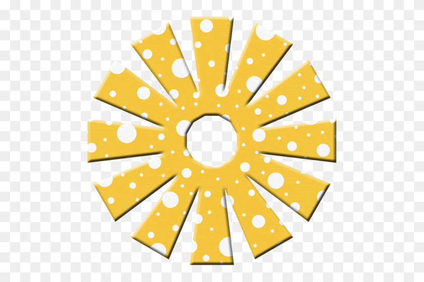500x499 Aw Circus Flower Polka Dot Yellow Clip Art - Polka Dot Clipart