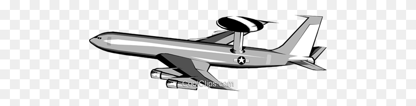 480x154 Awacs Jet Royalty Free Vector Clipart Ilustración - F16 Clipart
