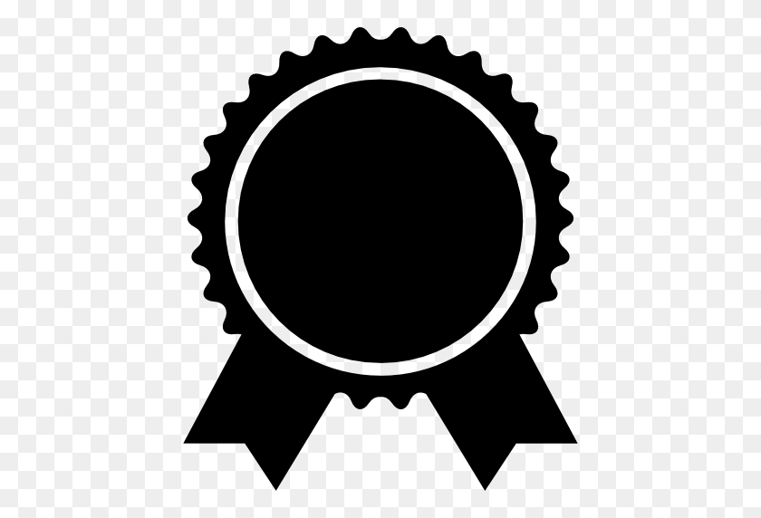 512x512 Award Badge Of Circular Shape With Ribbon Tails - Award Icon PNG