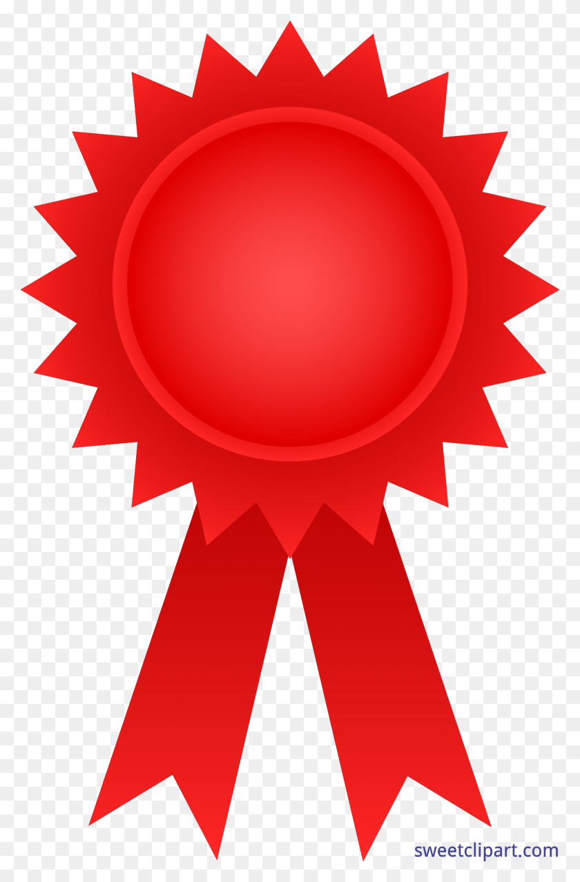 3717x5809 Award Ribbon Red Clip Art - Award Clipart