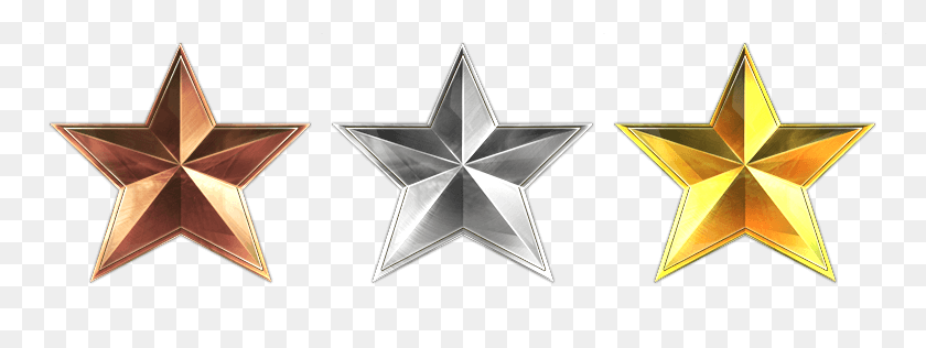 768x256 Awards - Silver Stars PNG
