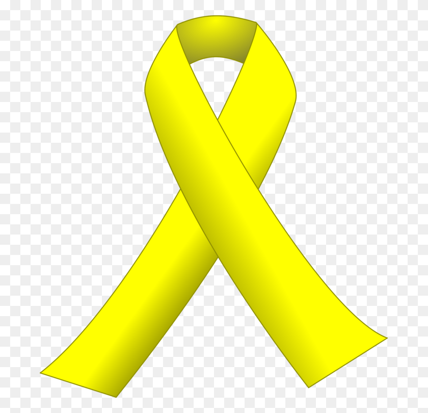 Awareness Ribbon Cancer Yellow Ribbon Black Ribbon - Yellow Ribbon Clipart