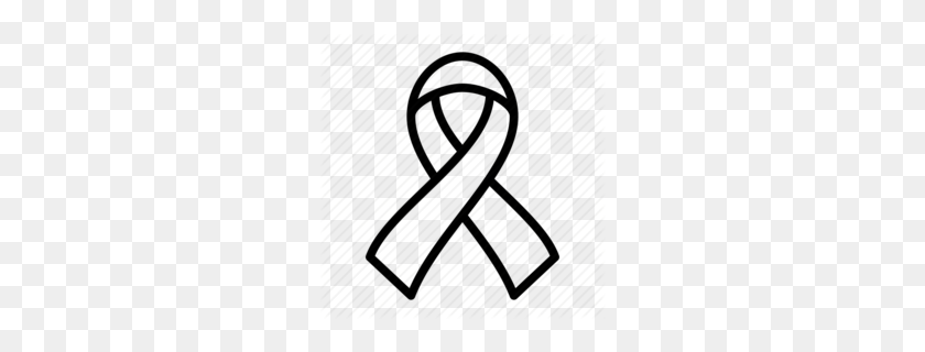 260x260 Awareness Ribbon Clipart - Cancer Ribbon Clipart Black And White