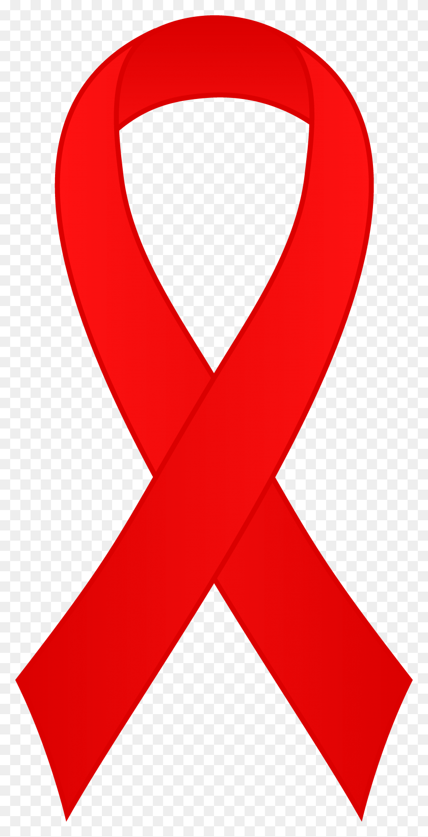 3337x6766 Awareness Ribbon Red Clip Art - Ribbon Clipart