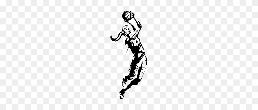 300x300 Awesome Basketball Player Dunking Ball Sticker - Girl Basketball Player Clipart