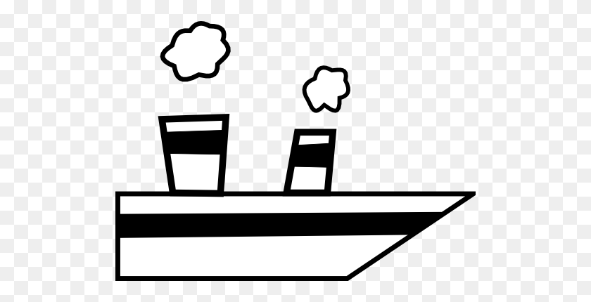 512x370 Черно-Белый Клипарт Пиратский Корабль