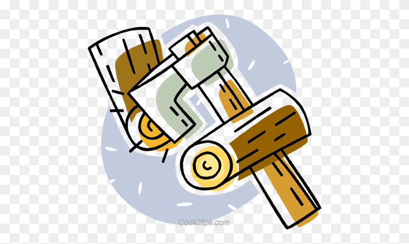 480x442 Axe With Firewood Royalty Free Vector Clip Art Illustration - Firewood Clipart