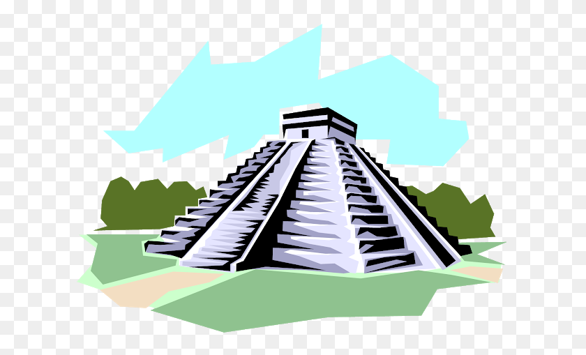 620x449 Ацтекский Храмовый Ребенок - Ацтекская Пирамида Клипарт