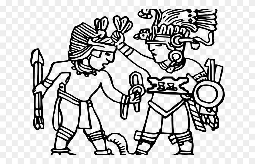 640x480 Aztec Warrior Clipart Black And White - Warrior Clipart Black And White