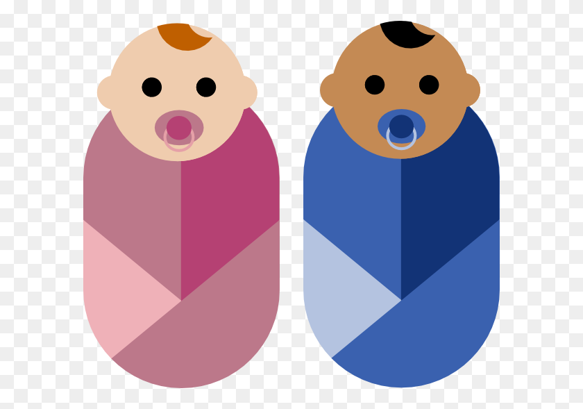 600x529 Babies Boy And Girl Clip Art - Otter Clipart
