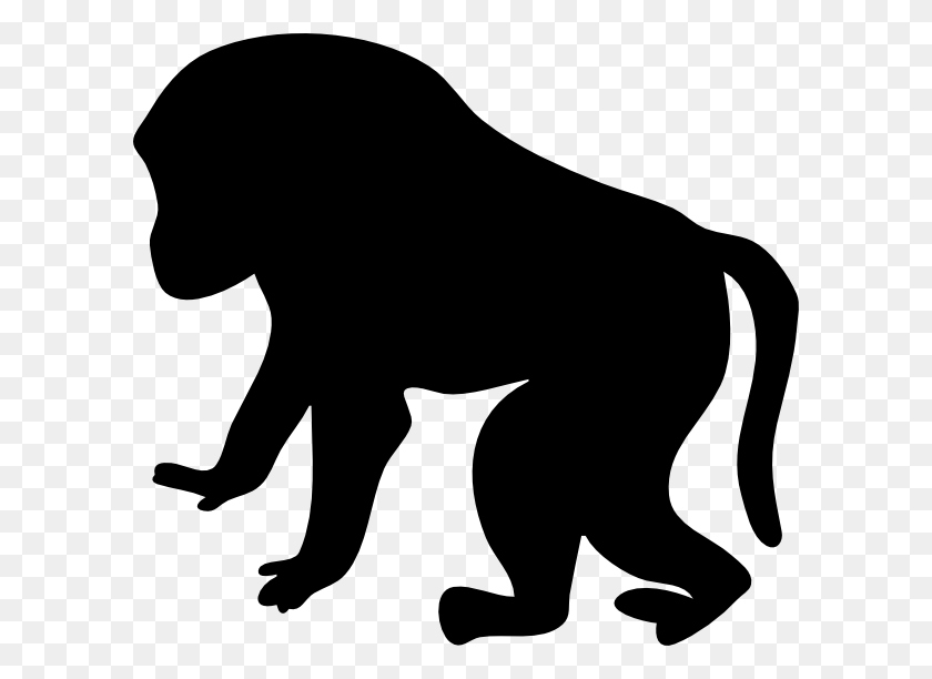 600x552 Baboon Silhouette Clip Art - Black Panther Clipart