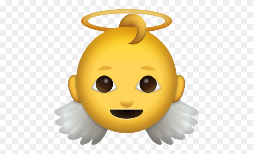 480x452 Baby Angel Emoji - Ангел Смайлик Png