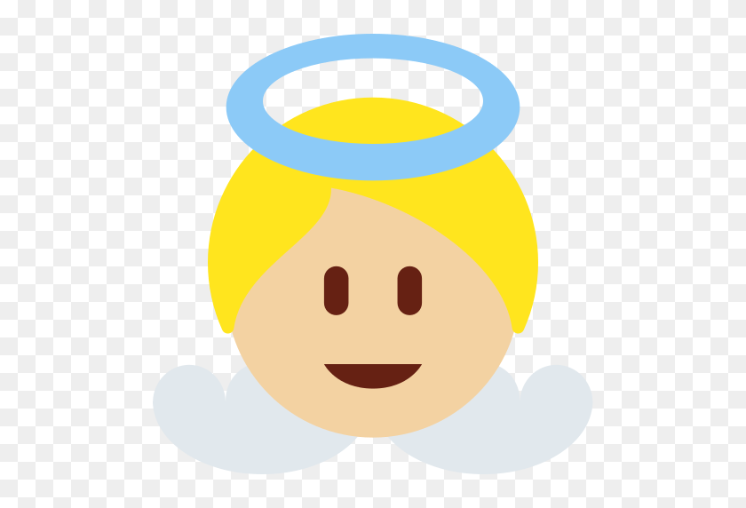 512x512 Baby Angel Emoji Со Значением Среднего Светлого Оттенка Кожи И Изображениями - Angel Emoji Png