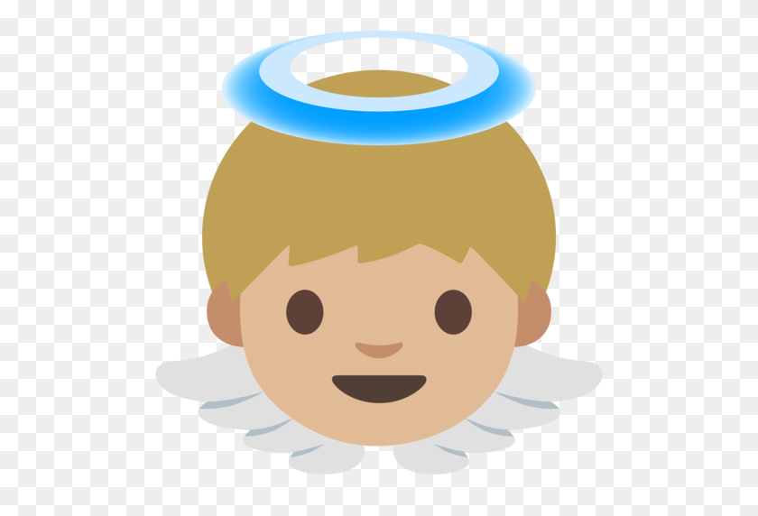 512x512 Baby Angel Medium Light Skin Tone Emoji - Angel Emoji PNG