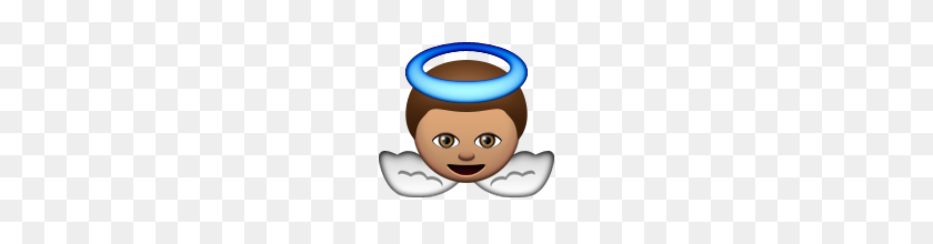 160x160 Baby Angel Emoji En Tono De Piel Medio En Apple Ios - Angel Emoji Png