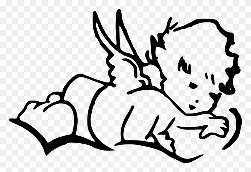 960x635 Baby Angel Png Black And White Transparent Baby Angel Black - Boy Clipart Black And White
