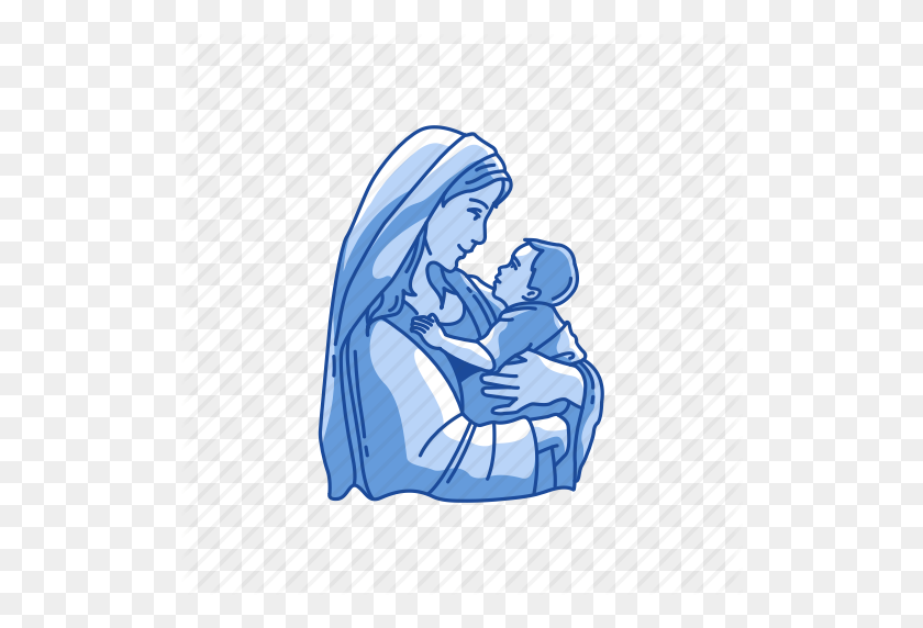 512x512 Baby, Baby Jesus, Mother And Child, Mother Mary Icon - Baby Jesus PNG