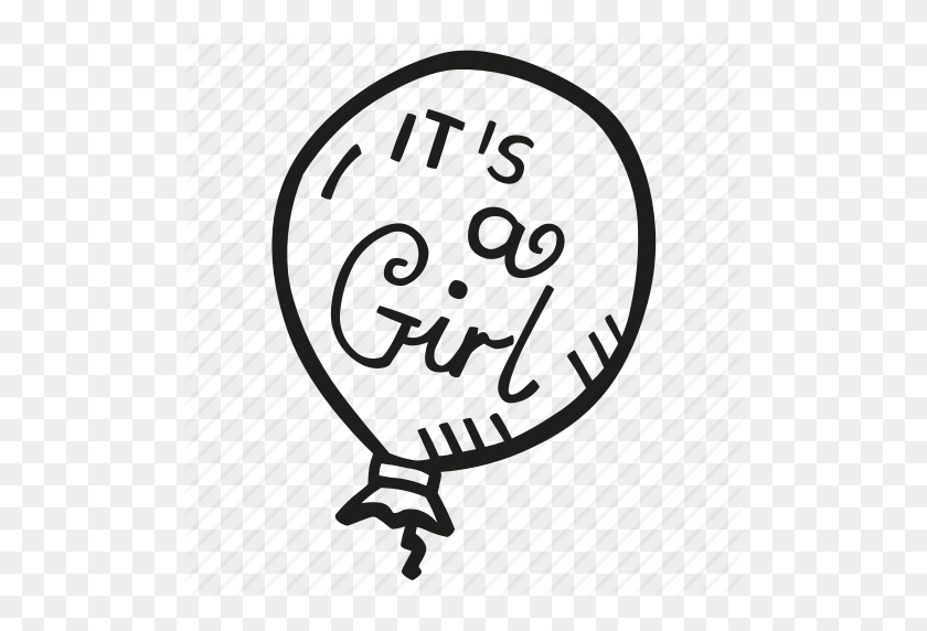 512x512 Baby, Baby Shower, Baloon, It's A Girl, Mother To Be, Party - Its A Girl PNG