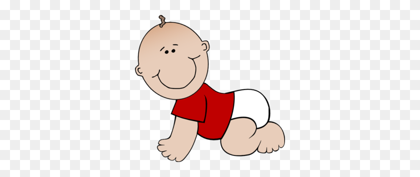 300x294 Baby Bay Boy With Red Shirt Clip Art - Baby Clothes Clipart