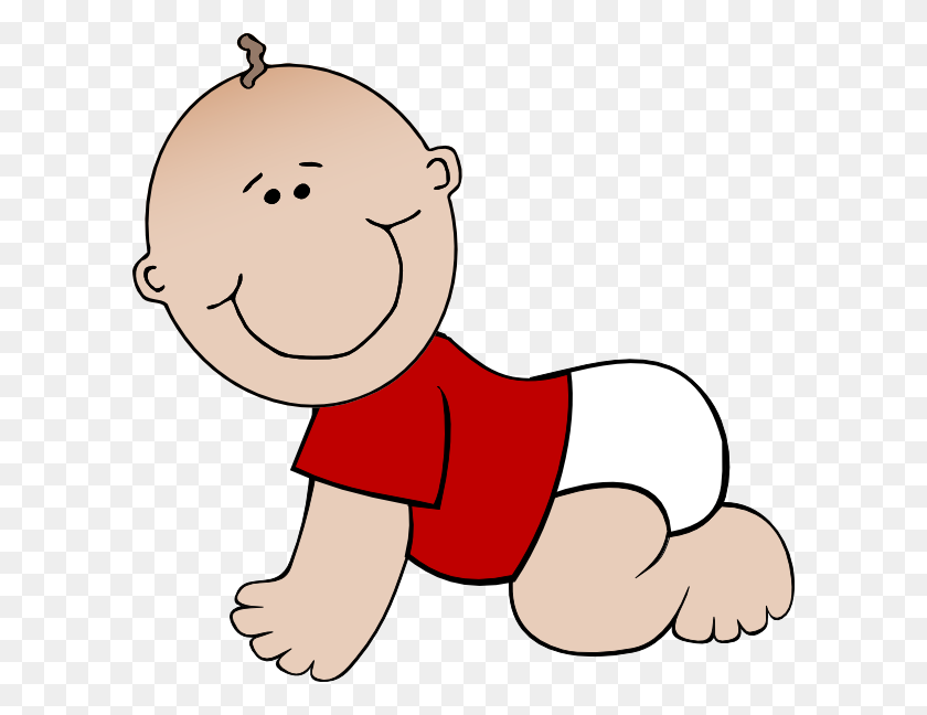 600x588 Baby Bay Boy With Red Shirt Clip Art - Cartoon Baby PNG