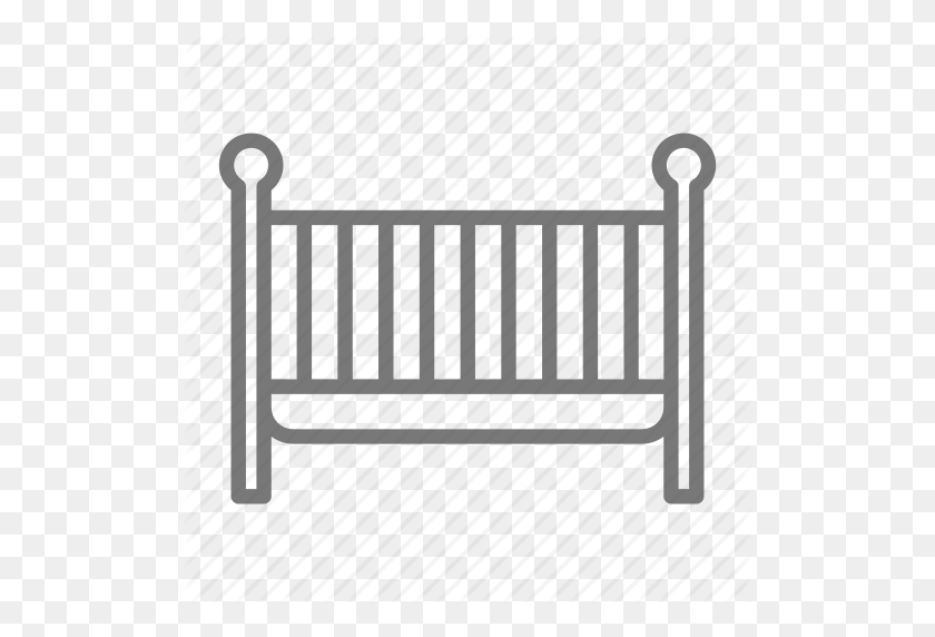 512x512 Baby, Bed, Crib, Furniture, Newborn, Nursery, Sleep Icon - Crib PNG