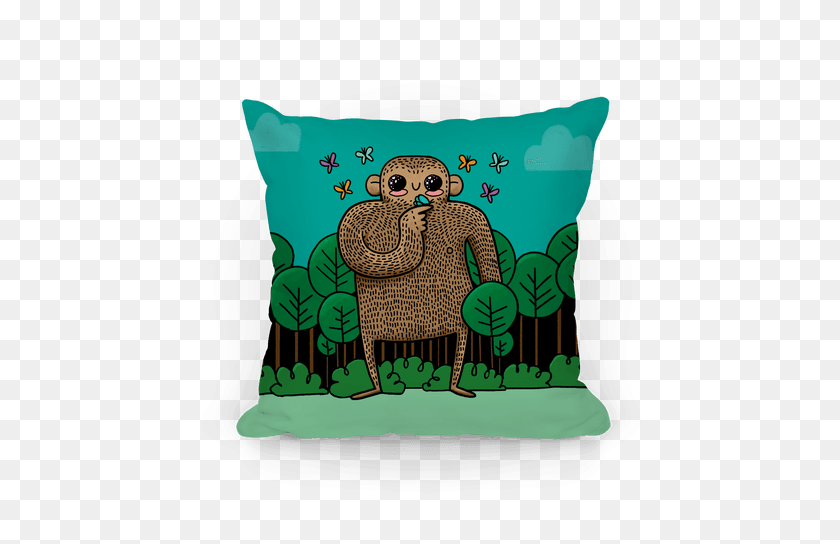 484x484 Baby Bigfoot Throw Pillow Lookhuman - Bigfoot PNG