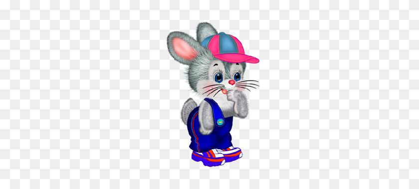 320x320 Baby Blue Bunny Rabbit, Носящий Синюю И Красную Шляпу Зайцы - Кролик Питер Клипарт