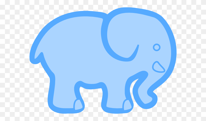 600x437 Голубой Слоненок Картинки - Синий Слон Клипарт