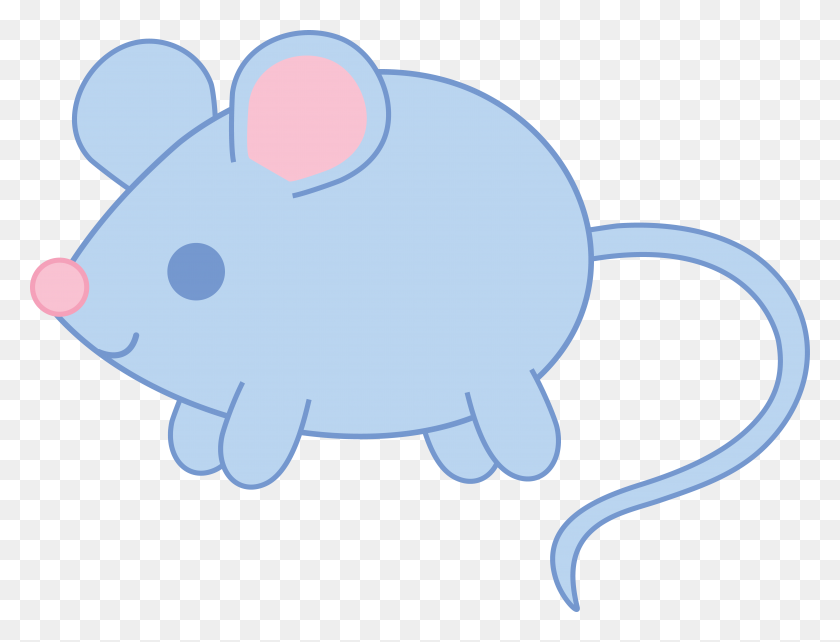 6384x4771 Baby Blue Mouse - Симпатичная Мышка Клипарт