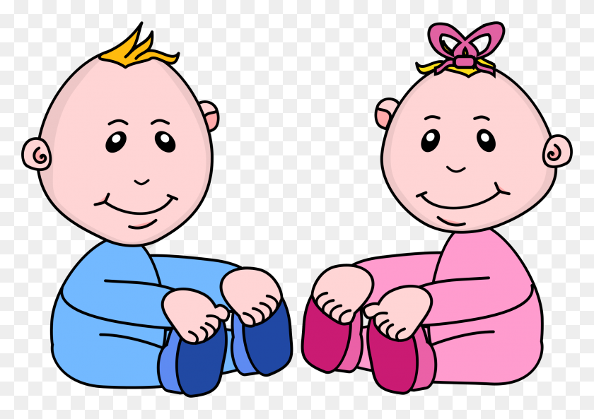 2350x1608 Baby Boy And Girl Icons Png - Baby Girl PNG