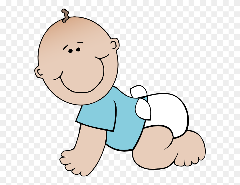 600x588 Baby Boy Crawling Clip Art - Young Child Clipart