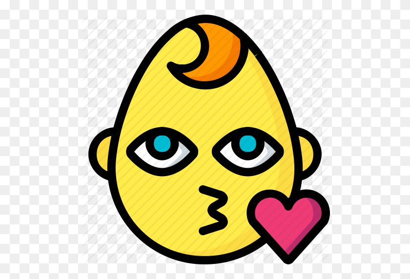 512x512 Baby, Boy, Emojis, Emotion, Face, Kiss, Smiley Icon - Kiss Emoji Clipart