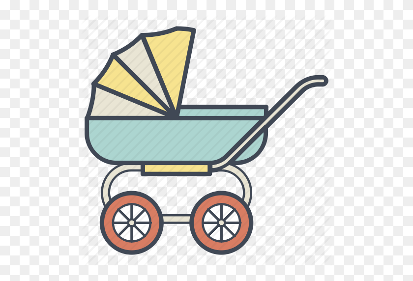 512x512 Baby, Carriage, Child, Cradle, Newborn, Pram, Stroller Icon - Baby Stroller Clipart