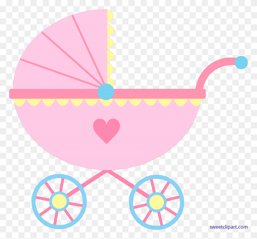 6355x5889 Baby Carriage Pink Clip Art - Carriage Clipart