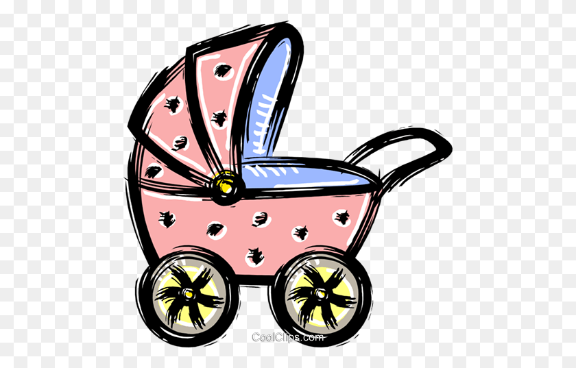 480x477 Baby Carriage Royalty Free Vector Clip Art Illustration - Carriage Clipart