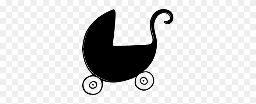 299x282 Baby Carriage Stroller Clip Art - Viking Clipart Black And White