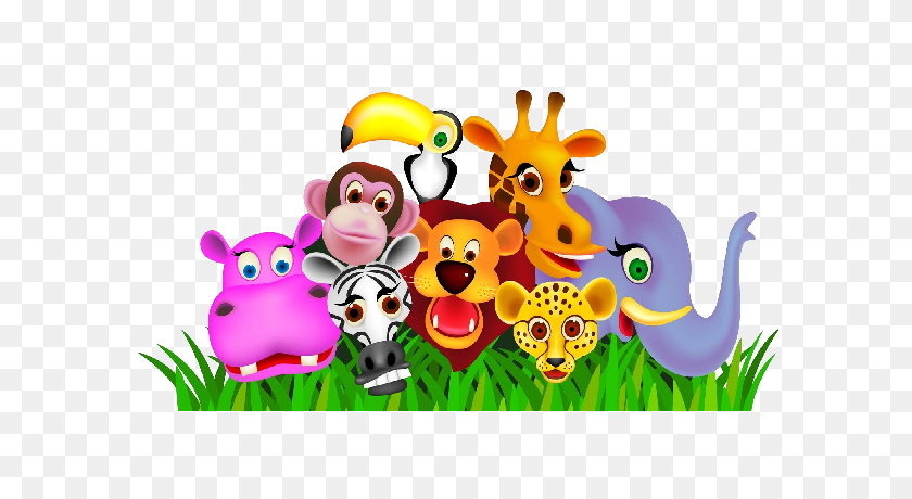 600x400 Baby Cartoon Animals Group With Items - Mom Cooking Clipart