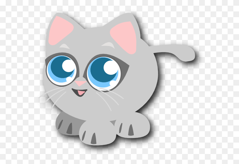 600x515 Baby Cat Clip Arts Download - Gray Cat Clipart
