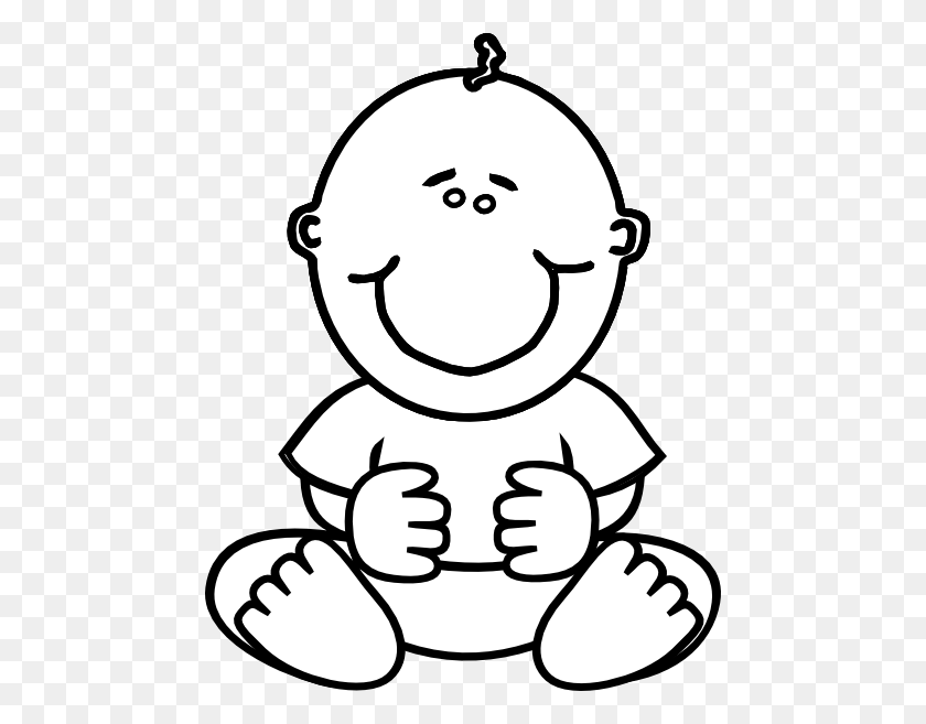468x597 Baby Clipart Black And White - Baby Bird Clipart Black And White