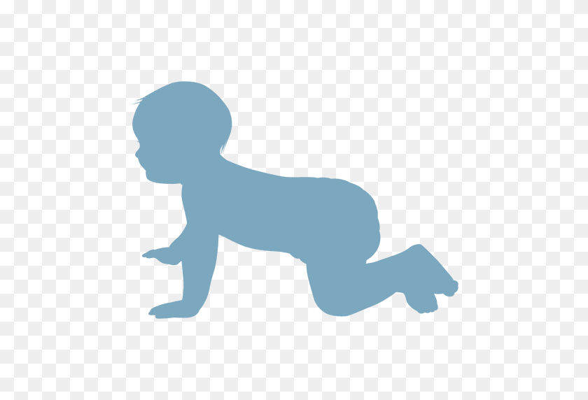 512x512 Baby Crawling Silhouette - Bebe PNG