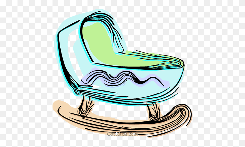 480x444 Baby Crib Royalty Free Vector Clip Art Illustration - Crib Clip Art