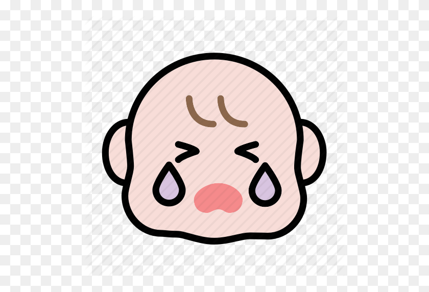 512x512 Baby, Crying, Emoji, Human Face Icon - Crying Face PNG