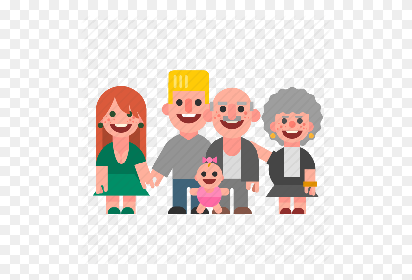 512x512 Baby, Dad, Family, Grandma, Grandpa, Mom, White Icon - Grandma And Grandpa Clipart