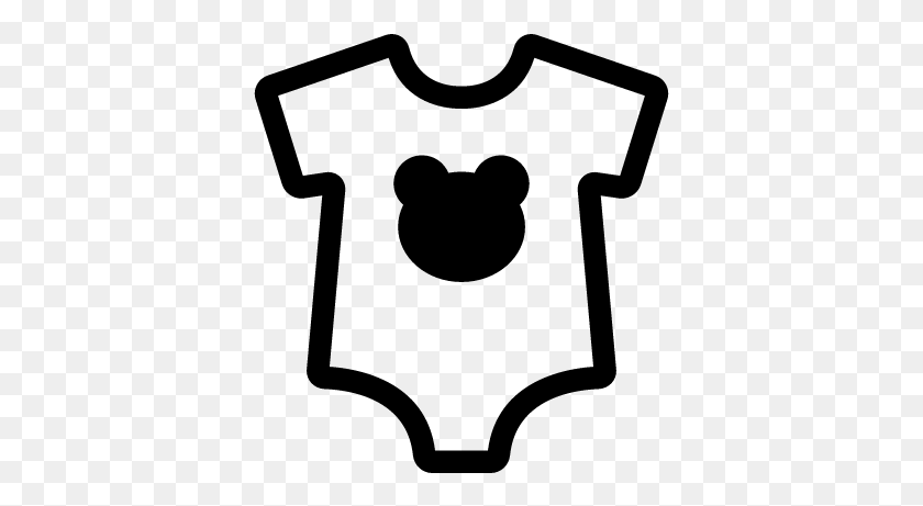 379x401 Baby Dummy With Bear Head Silhouette Vector - Camisa Clipart