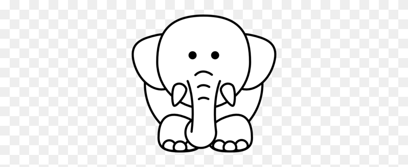 cute baby elephant outline