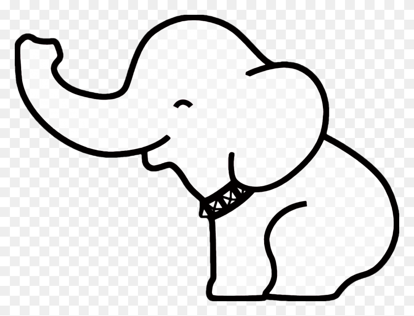 1400x1044 Bebé Elefante Clipart Esquema - Elefante Clipart Png
