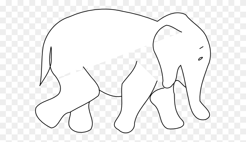 600x426 Baby Elephant Outline Clip Art - Baby Animal Clipart