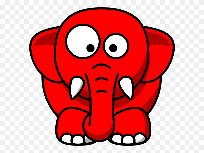 600x573 Baby Elephant Red Clip Art - Red Nose Clipart