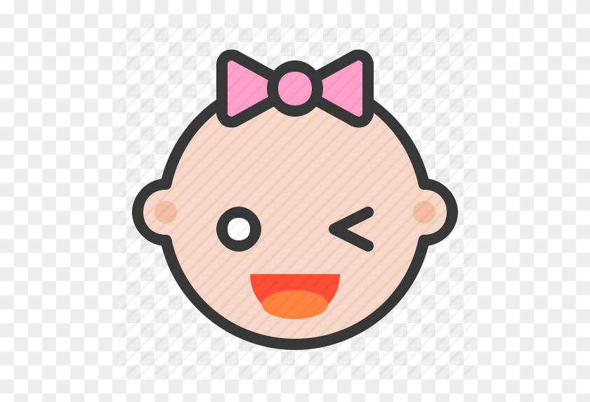 512x512 Bebé, Emoji, Emoticon, Expresión, Feliz, Icono De Sonrisa - Chica Emoji Png