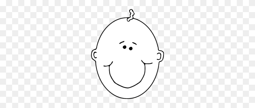 240x297 Baby Face Clip Art - Child Black And White Clipart